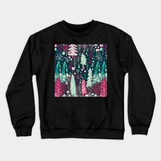 Christmas night in the forest VI Crewneck Sweatshirt